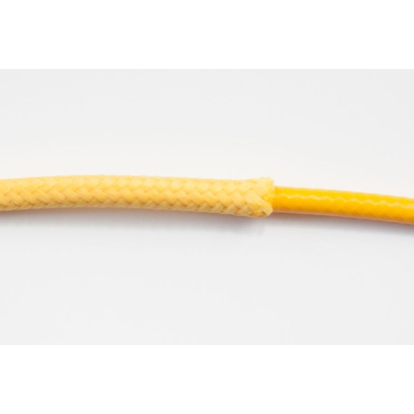 opletený kábel 1,5mm (žltý kábel - žltý oplet)