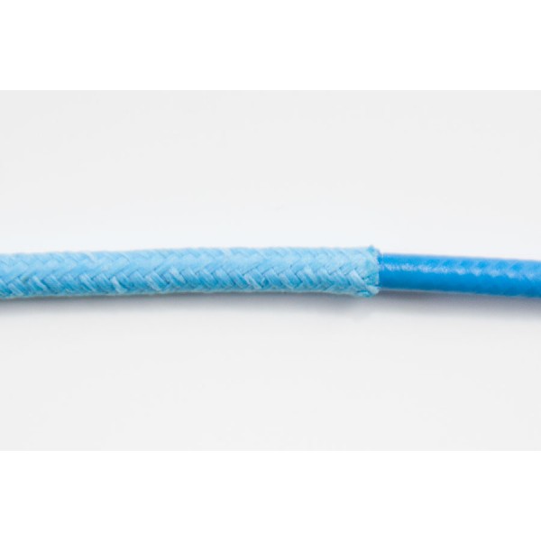 Opletený kábel 2,5mm (svetlo modrý kábel - svetlo modrý oplet)