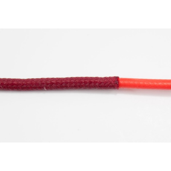 Opletený kábel 2,5mm (červený kábel - vínový oplet)