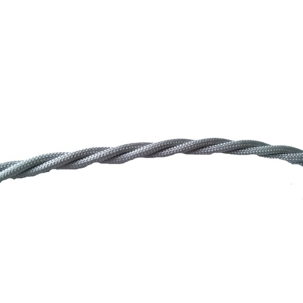 Opletený kábel vrkoč 3x0,75mm strieborný