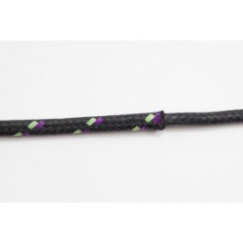 Opletený kábel 1,5mm (čierny kábel - čierny/svetlo zelený a fialový oplet)