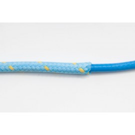 Opletený kábel 1,5mm (svetlo modrý kábel - svetlo modrý/žltý oplet)