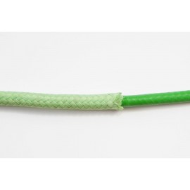 Opletený kábel 1,5mm (zelený kábel - svetlo zelený oplet)