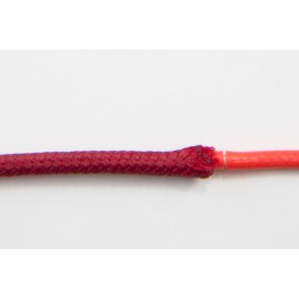 Opletený kábel 1,5mm (červený kábel - vínový oplet)