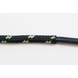 Opletený kábel 2,5mm (čierny kábel - čierny/svetlo zelený oplet)