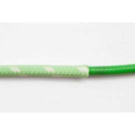 Opletený kábel 2,5mm (zelený kábel - svetlo zelený/krémový oplet)
