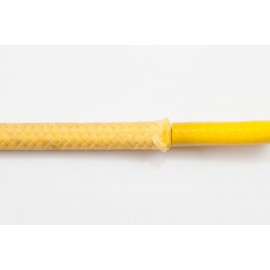 Opletený kábel 4mm (žltý kábel - žltý oplet)